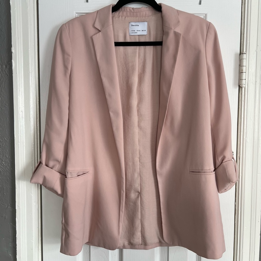 Pink/Light Peach Bershka Blazer - Medium